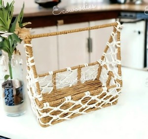 Cesta de yute con forma de triángulo ecológica versátil, cesta de regalo, cesta decorativa para plantas, flores y adornos - Product Image 1