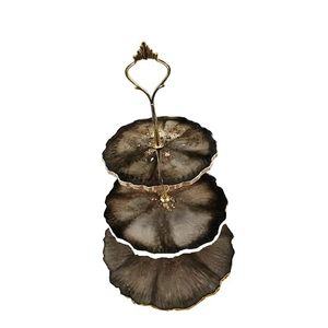 Unique Style Resin <b>Cake</b> Platter with Metal <b>Stand</b> & Handle Handcrafted <b>for</b> Home Hotel Wedding Export <b>Sale</b> <b>Cake</b> Tools - Product Image 6