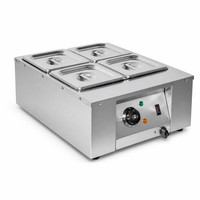 Chauffe-chocolat commercial 4 bacs 220V de comptoir pour café, pâtisserie, fondue et sauces