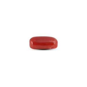 Coral rouge japonais 7,3 carats, pierre brute, taille ovale, poli, pierre précieuse naturelle avec matériau synthétique, hauteur 8 mm - Product Image 3