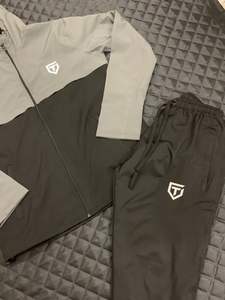 Survêtement Homme Grande Taille Hiver Automne Coupe Slim à Capuche Streetwear Uni Design Personnalisé Veste Légère Pantalon Micro-Extensible - Product Image 3