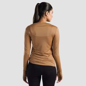 Sleek Camel Ruche Yoga <b>Top</b> - Product Image 2