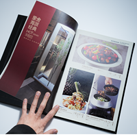 Livre de menus de luxe en cuir PU imperméable personnalisable impression UV de bourrage à chaud avec gaufrage de logo