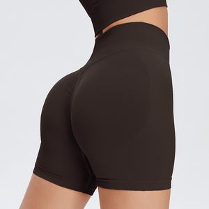 Qualité supérieure Femmes Gym Sport Yoga Shorts Sans Couture Couleur Unie Workout Fitness Scrunch Butt Lifting Plus Size - Product Image 6