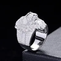 Bague pour homme en argent sterling fait main, tête de lion, moissanite 3,25 carats, best-seller de la joaillerie fine