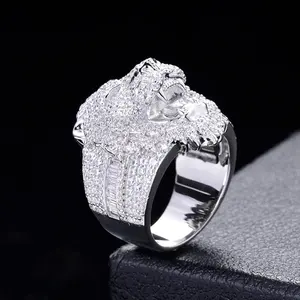Bague pour homme en argent sterling fait main, tête de lion, moissanite 3,25 carats, best-seller de la joaillerie fine - Product Image 3
