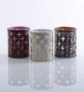 Multi Color Metal <b>Tealight</b> <b>Candle</b> Votive in Round Shape for Home & Christmas Tabletop Lighting Decoration Votive - Product Image 5