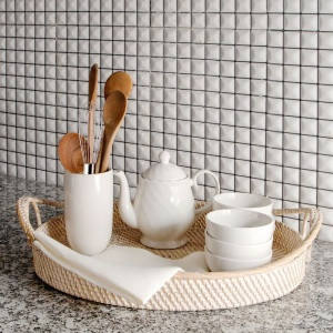 Bandeja Ovalada de Ratán Natural Hecha a Mano de Alta Calidad, Ecológica, Decorativa, Estilo Vintage, Utensilios de Cocina Hechos en Vietnam - Product Image 4