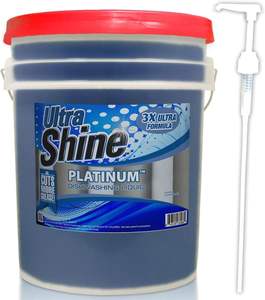 Liquide vaisselle Ultra Shine 3X Platinum en vrac, puissant dégraissant, 5 gallons - Savon concentré pour la vaisselle - Product Image 1