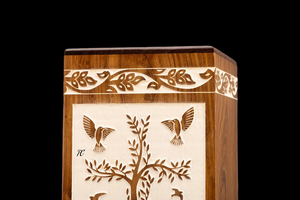 Urne funéraire en palissandre Boîte Arbre de Vie Design Mémorial Souvenir Urne funéraire décorative pour cendres - Product Image 5
