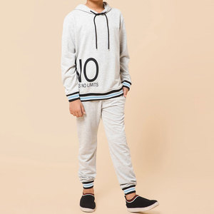 Survêtement pour enfants Ensemble à manches longues avec ourlets côtelés Jogging et haut douillets doublés en polaire - Product Image 2