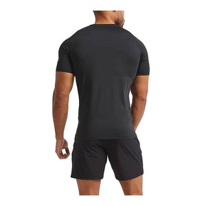 T-shirt Gym Fit avec logo personnalisé pour hommes athlétiques et musclés Vêtements de sport 100% coton tricotés à séchage rapide avec manches serrées - Product Image 6