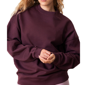 Sweat-shirt à col rond surdimensionné avec logo imprimé sur le devant pour femmes hiver/automne - Product Image 1