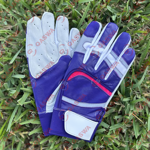 Guantes de bateo de béisbol ligeros unisex para adultos jóvenes antideslizantes de cuero genuino personalizados - Product Image 2