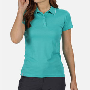 Nouveaux polos décontractés pour femmes d'été, respirants, en coton et polyester, surdimensionnés, unis, grande taille, logo personnalisé, style urbain - Product Image 1