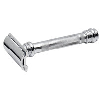 Rasoir de sûreté classique à double tranchant en acier inoxydable avec finition chromée Rasoir de prestige pour le rasage