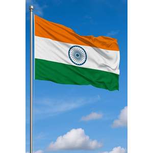 Drapeau national indien imprimé numériquement en soie, avec mât en aluminium, pour usage extérieur - Product Image 3