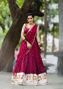 Venta al por mayor de conjuntos de lehenga de diseño indio para fiestas, listos para usar. - Product Image 4