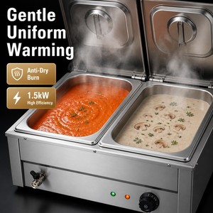 Commercial Electric Bain Marie Food <b>Warmer</b> 220V for Hotel Catering <b>Buffet</b> Soup Station Kitchen - Product Image 2