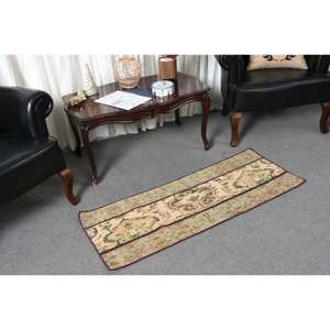 Classique Beige Vert 1.6 X 4.1ft Laine Aubusson Design Salon Tapis Patchwork Rectangle Buffet Tapis Latex Tapis Turc - Product Image 5