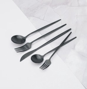 Affordable Black <b>Flatware</b> <b>Set</b> Knife Fork Spoon Stainless Steel Cutlery For Wedding Event Restaurant Hotel & Gift Use - Product Image 6