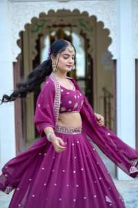 Premium Collection Georgette con bordado de lentejuelas Lehenga Choli Fabricante y proveedor de Surat - Product Image 4