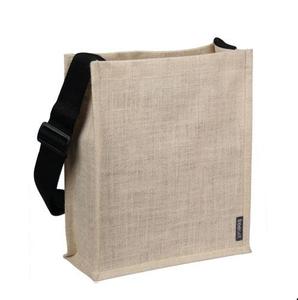 Sac de conférence haut de gamme en jute écologique et biologique, en toile recyclée, avec fermeture éclair/épaule, couleur et taille personnalisables - Product Image 1