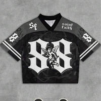 Camiseta de Fútbol de Malla Personalizada Estilo Urbano, Corte Holgado, Oversize, Corta, para Hombre y Mujer, Transpirable, 100% Poliéster, Ropa Deportiva Vintage