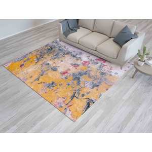 Tapis imprimé en plâtre abstrait : style ferme moderne, tapis antidérapant, tapis doux non tissé - Product Image 3