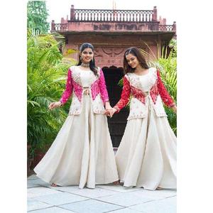 ชุดโคติปาลาซโซดีไซน์หรูสำหรับผู้หญิง ผลิตจากผ้าคอสมอสซิมาร์แท้ พร้อมงานปักลายเชือกหนักแบบละเอียดและงานตกแต่งลาต์กัน - Product Image 4