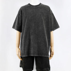 เสื้อยืดผ้าฝ้ายซักแบบเป็นกรดเสื้อยืดสไตล์ย้อนยุคทรงโอเวอร์ไซส์เสื้อยืดสไตล์วินเทจผ่อนคลายอย่างหนัก - Product Image 2