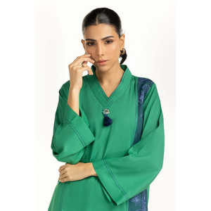 Conjunto Coordinado IUSTTS-1191 de Lino Árabe Bordado para Primavera/Verano con Blusa de Manga Tres Cuartos - Product Image 4