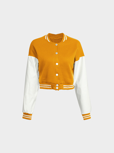 Ropa de calle para mujer, chaqueta universitaria de lana a prueba de viento de béisbol lisa en blanco, chaqueta personalizada para mujer para su marca - Product Image 5