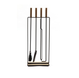 Country style iron fire tools <b>set</b> with forged tools and antique craftsmanship for charming home <b>fireplace</b> use - Product Image 4