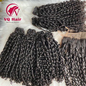 Cheap Wholesale Pixie <b>Curly</b> <b>Bundles</b> Machine Double Weft Remy Human Vietnamese Hair Glueless Wigs - Product Image 2