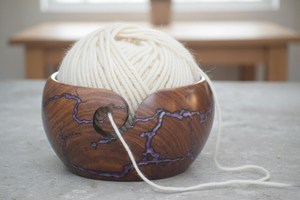 Premium Quality Portable Simple Wooden Crochet Yarn <b>Bowl</b> | Handcrafted Solid Wood Yarn Holder for Tangle-Free <b>Knitting</b> - Product Image 5