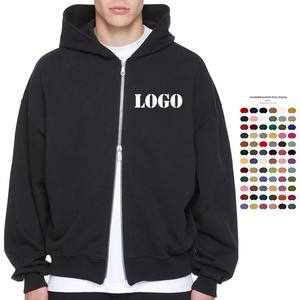 Sudadera con Capucha Extra Grande para Hombre, de Poliéster/Algodón, con Logotipo Personalizado, Hombros Caídos, Doble Cierre, Tejido de Punto Grueso, Ecológica - Product Image 1