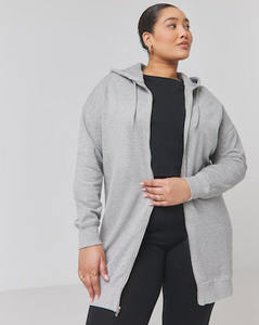 Sudadera con capucha de túnica con cremallera para mujer de Marga gris básica de calidad superior nuevas sudaderas con capucha en blanco antiarrugas y transpirables para mujer - Product Image 5
