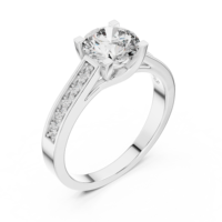 Anillo de Compromiso Solitario con Moissanita de Corte Brillante de 1.18ct, Plata de Ley 925 con Baño de Rodio, Certificado GRA, Hecho a Mano