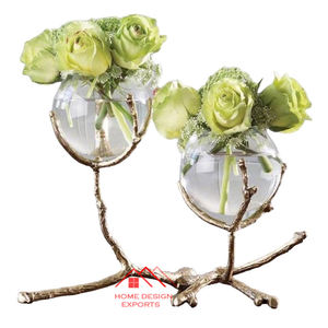 Bougeoir pour mariage Vaisselle Centres de table Décor Unique Forme de feuille Décoratif Laiton Bougeoir Tendance Design - Product Image 4