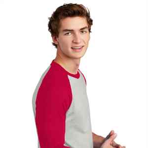 Camiseta raglán de estilo informal para hombre, manga larga con cuello redondo, 100% algodón, contraste de color, patrón sólido elegante - Product Image 6