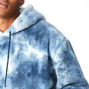 Wholesale <b>Sherpa</b> Fleece Hoodies for Men Custom 100% Cotton Sweatshirts Warm Casual Breathable Solid Print Pattern <b>Lined</b> for - Product Image 4