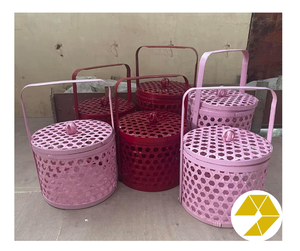 Cesta de Picnic de bambú, caja de almacenamiento Natural tejida ecológica para comida, fruta, actividades al aire libre, cesta de Picnic de bambú duradera, aventura - Product Image 1