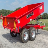 Remorque benne basculante robuste AMP 7x14 à bords hauts pour usage agricole, système hydraulique durable avec composants à engrenages pour tracteur, à vendre