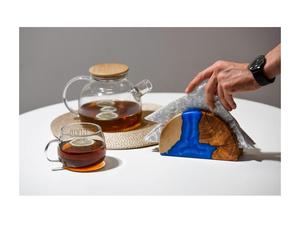 Porte-serviettes de luxe en bois et résine, décoration de table artisanale, élégant support à mouchoirs pour hôtel, restaurant, table à manger - Product Image 6