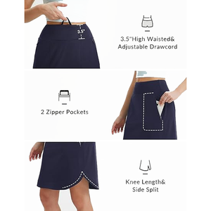 Jupe de badminton personnalisée pour femmes avec poche Jupes de tennis plissées pour filles Vêtements de tennis pour femmes pour femmes - Product Image 5