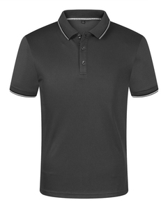 Coton Hommes Casual Court Respirant pour POLO Chemise Double Piqué Style Doux avec Imprimé Charbon Solide Respirant LYON Collection - Product Image 6
