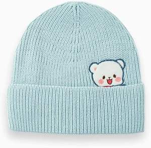 Bonnet en tricot chaud et mignon pour femmes et hommes avec personnage brodé - Product Image 1