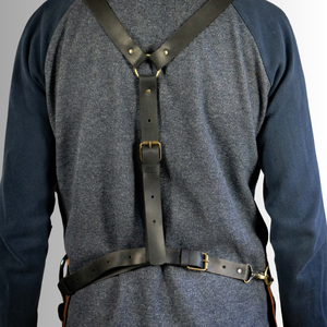 Vintage Brown Genuine Cowhide <b>Leather</b> <b>Apron</b> for Men | Heavy Duty Workshop <b>Apron</b> for BBQ Woodworking - Product Image 6