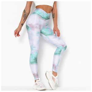 OEM ODM Pantalon de yoga taille haute personnalisé par sublimation Leggings de levage de fesses sans couture Collants d'entraînement de fitness et de gymnastique - Product Image 5